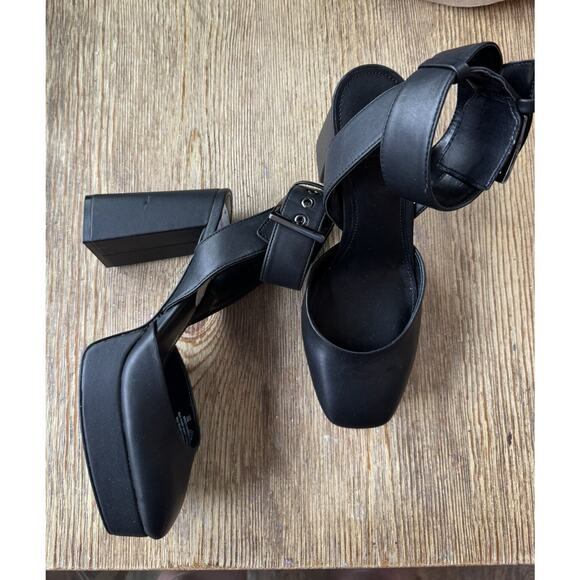 DKNY Women's Faux Leather Block Heel Briella-Platform ANK Pump Size 7 - Picture 1 of 10